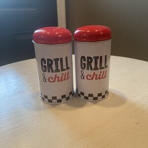 NEW Fire Up The Grill Tin Can Shaker 4 in X‎ 2 in